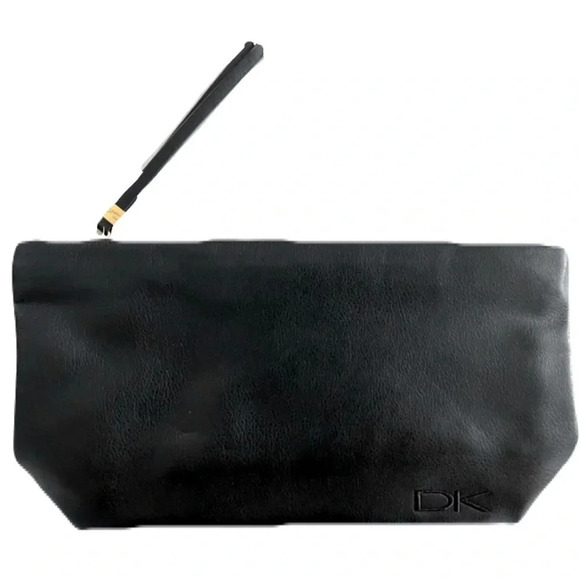 NWOT DKNY Donna Karan/ ๐ฐ2 for $10๐ฐ Black faux leather/ Cosmetic/ Travel bag - Picture 1 of 10